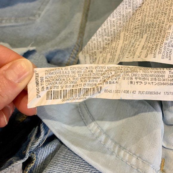 Women's Zara Slim Fit Mid-Rise Regular Length Blue Jeans Denim Size 10 - Picture 8 of 13